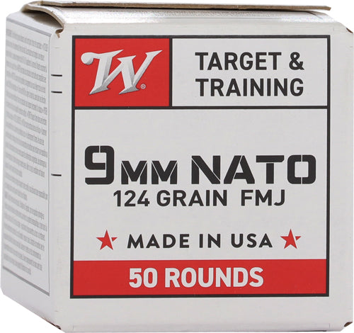 Winchester Usa 9mm Luger - 124gr Fmj-rn 50rd 20bx/cs