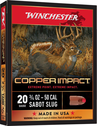 Winchester 20ga Copper Impact - Sabot Slug 3/4oz 5rd 20bx/cs