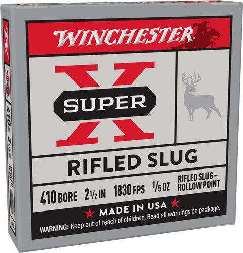 Winchester Super-x 410 2.5" - 1/5oz Rifled Slug 5rd 50bx/cs 1