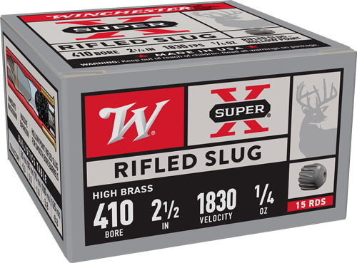 Winchester Super-x 410 2.5" - 1/5oz Rifled Slug 15rd 10bx/cs 1