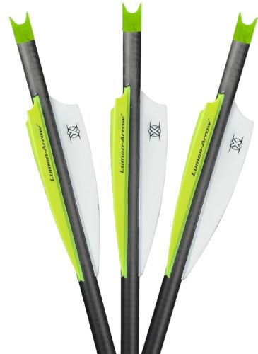Lumenok Xbow Arrow 20" Carbon - 3.5" Vanes Green Crescent 3pk 1