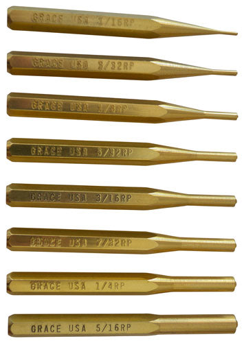 Grace Usa Punch Set - Roll Pin Punch Set Of 8 Brass