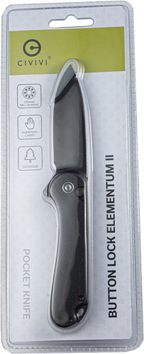 Civivi Knife Elementum Ii 2.96 - " G-10/blk Stonewash Clam Pack 3