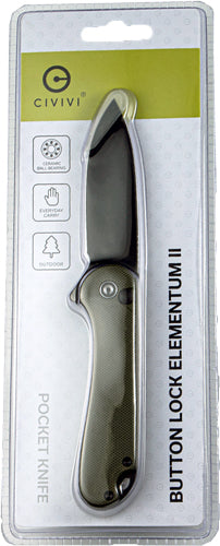 Civivi Knife Elementum Ii 2.96 - " Od Green G10/blk Clam Pack 3
