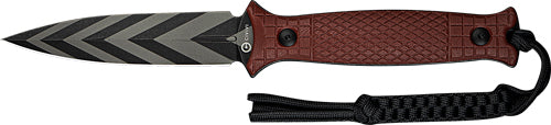 Civivi Knife Perfrico Fixed - 4.49" Bugundy G10/striped Bld