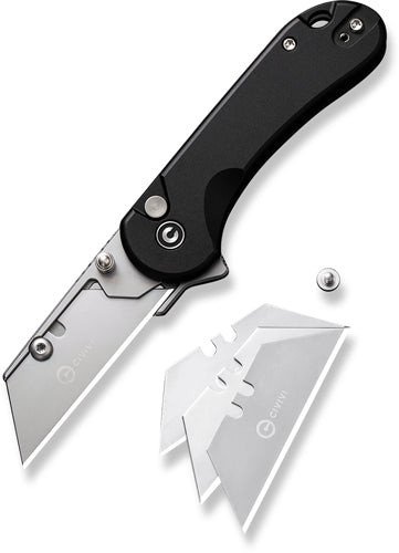 Civivi Utility Knife Elementum - 2.26" Black W/3 Extra Blades 3