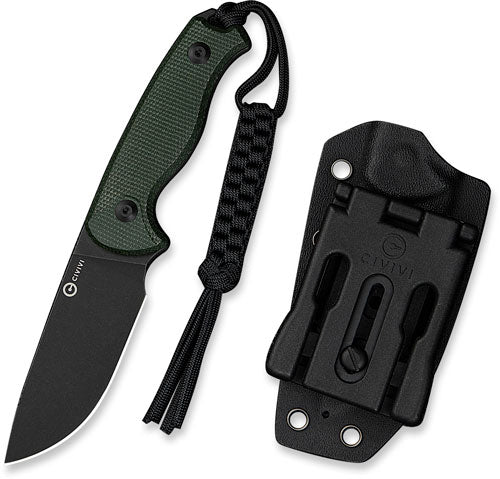 Civivi Knife Timberbark 3.2" - Fixed Green Micarta/blk Stnwsh 3
