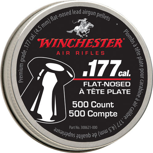Winchester 177 Flat Pellets - 500 Count Tin 6 Pack Case