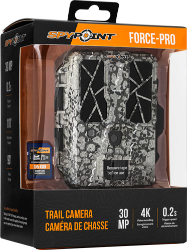 Spypoint Trail Cam Force Pro - Solar 4k 30mp Camo W/16gb Crd<