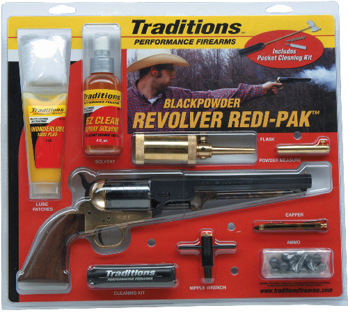 Traditions Bp Revolver 1851 - Navy 44 Cal Brass/wal Redi-pk