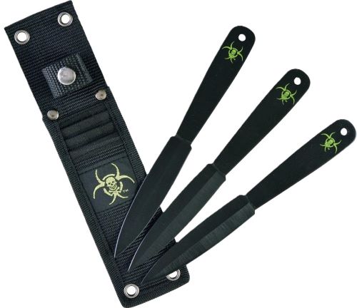 Ruko Throwning Knives 3 Pc - 7.38" Carbon Steel Clamshell 1