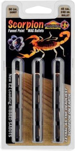 Harvester Scorpion 50 Cal - 240gr .451 Poly Tip Sabot 12pk