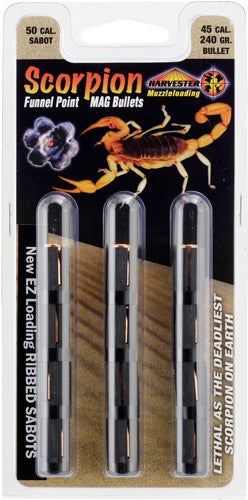 Harvester Scorpion 50 Cal - 240gr .451 Funnel Point 12pk