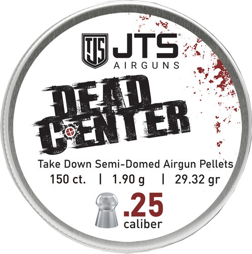 Jts Pellets Dead Center 25 Cal - Semi-domed 29.32 Gr 150ct