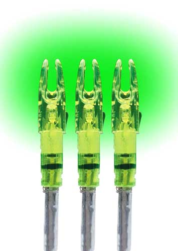 Lumenok Lighted Nock - Signature Series Green 3pk
