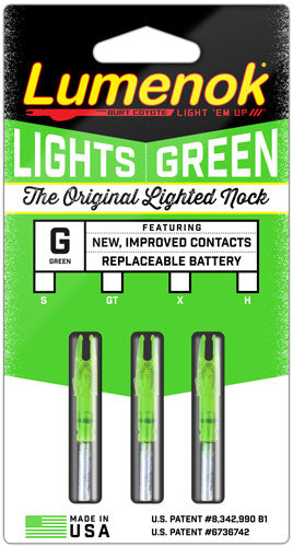 Lumenok Lighted Nock - Signature Series Green 3pk 4