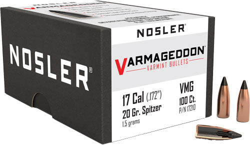 Nosler Bullets 17 Cal .172 - 20gr Varmageddon Tipped 100ct