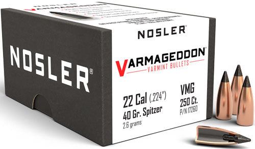 Nosler Bullets 22 Cal .224 - 40gr Varmageddon Tipped 250ct