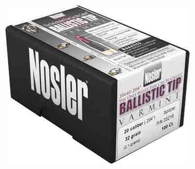 Nosler Bullets 20 Cal .204 - 32gr Ballistic Tip 100ct
