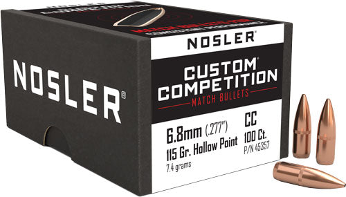 Nosler Bullets 6.8mm .277 - 115gr Hp-bt Custom Comp. 100c!