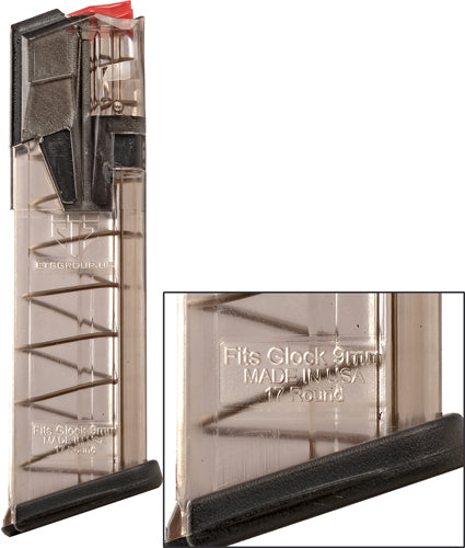 Ets Magazine Omega Glock 17/19 - 9mm 17rd Trans Poly 17/19/19x 4