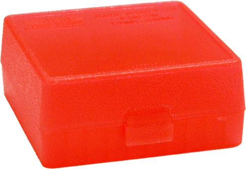 Mtm 100 Round 17hmr/22mag - Ammo Box See Through Clear Red