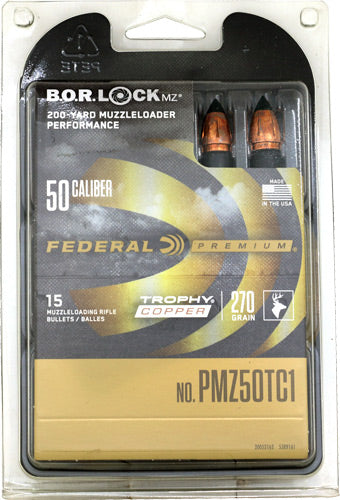 Federal 50cal 270gr Trophy - Copper Mz/bor Lock 15rd 10bx/c