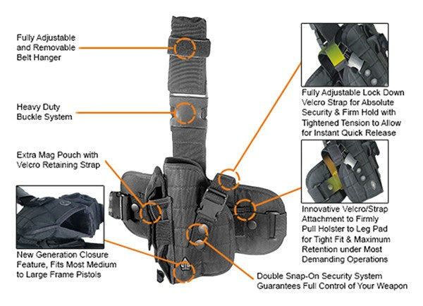 Utg Holster Special Ops Left - Hand Tactical Leg Holster Blk 3