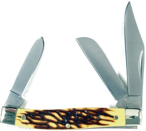 Ruko Folder 3.5" Simulated - Deer Horn Handle Clamshell 1