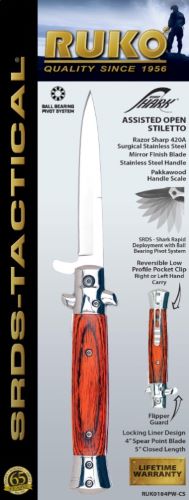 Ruko Folder Spring Assists 4" - Pakkawood Handle Clamshell 1