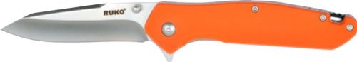 Ruko Folder Tactical Knife - 3.25" Orange Handle Clamshell 1