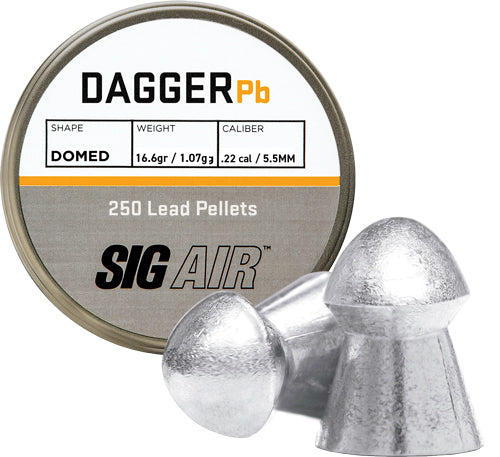 Sig Pellets 22 Dagger Domed - 16.60gr Lead Alloy 250 Ct