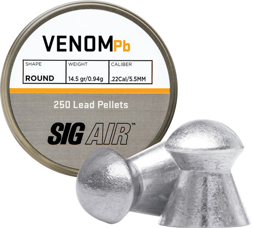 Sig Pellets 22 Venom 14.5gr - Round Lead Alloy 250 Ct