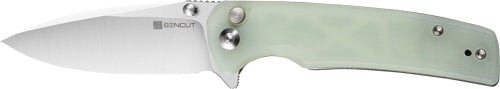Sencut Knife Sachse 3.47" - Natural G10/satin Button Lock!