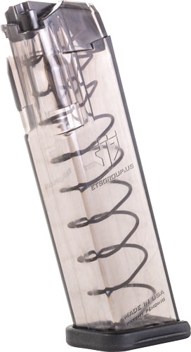 Ets Magazine For Glock 9mm - 10rd Carbon Smoke Fit 17/19/34