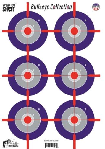 Splatter Shot Target 12"x18" - Multi-bullseye 8pk 1