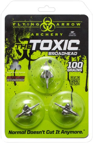 Flying Arrow Broadhead Toxic - 100gr 7/8" Cut 3/pk Silver 2