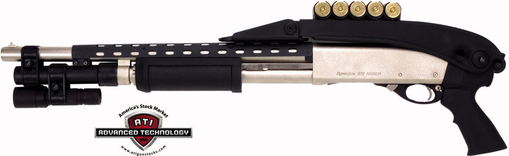 Adv. Tech. Stock Shotgun 12ga. - Pumps Top Folding Black Syn