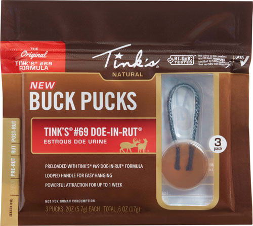 Tinks Deer Lure #69 Doe-in-rut - Buck Pucks Scent Hanger 3pk 1