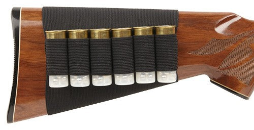 Bulldog Shotgun Stock Sleeve - Holds 6 Shells Black Nylon