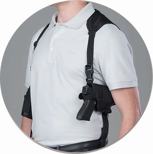 Bulldog Deluxe Hztl-shoulder - Holster Rh/lh 4-4.5" Bbl's Bl!