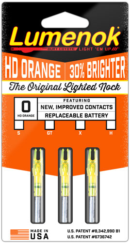 Lumenok Lighted Nock - X-series Hd Orange 3pk 3