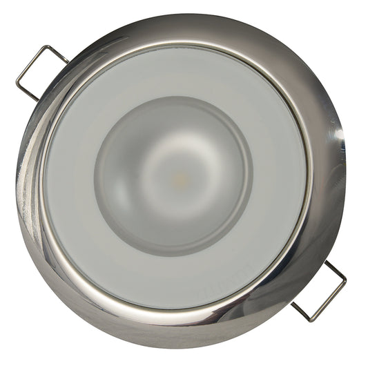 Lumitec Mirage - Flush Mount Down Light - Glass Finish/Polished SS Bezel - White Non-Dimming [113113]