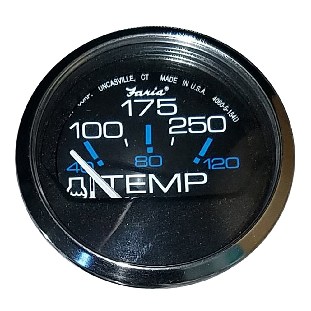 Faria Chesapeake Black 2" Water Temperature Gauge (100-250F) [13704] 1