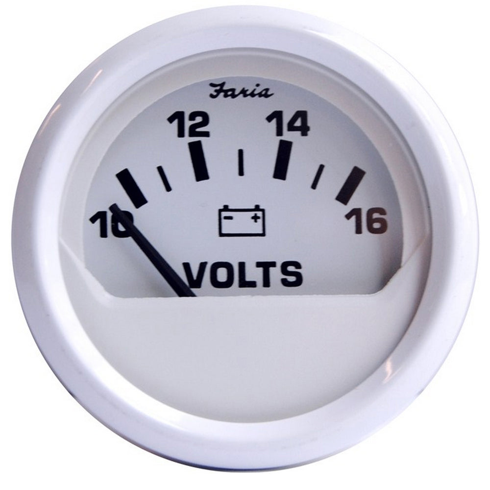 Faria Dress White 2" Voltmeter (10-16 VDC) [13120] 1