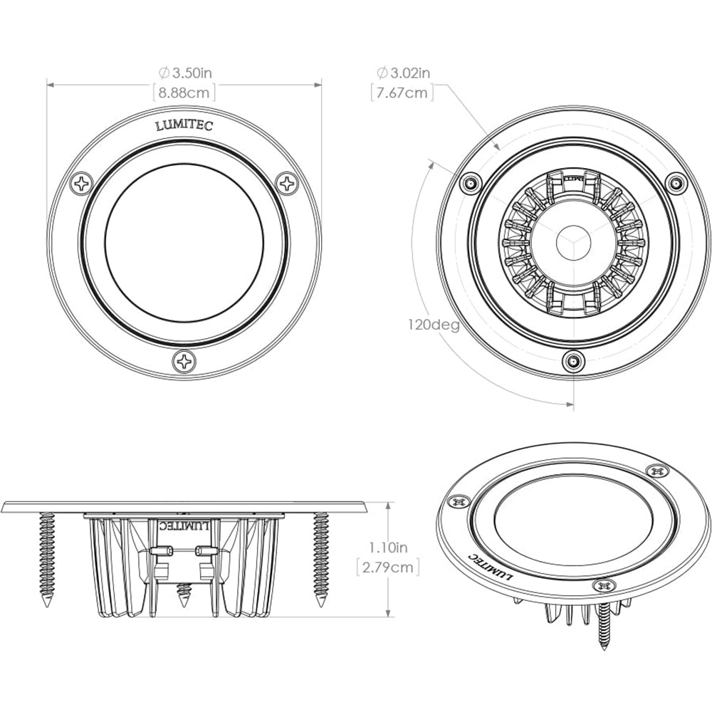 Lumitec Shadow - Flush Mount Down Light - White Finish - Spectrum RGBW [114127] 3