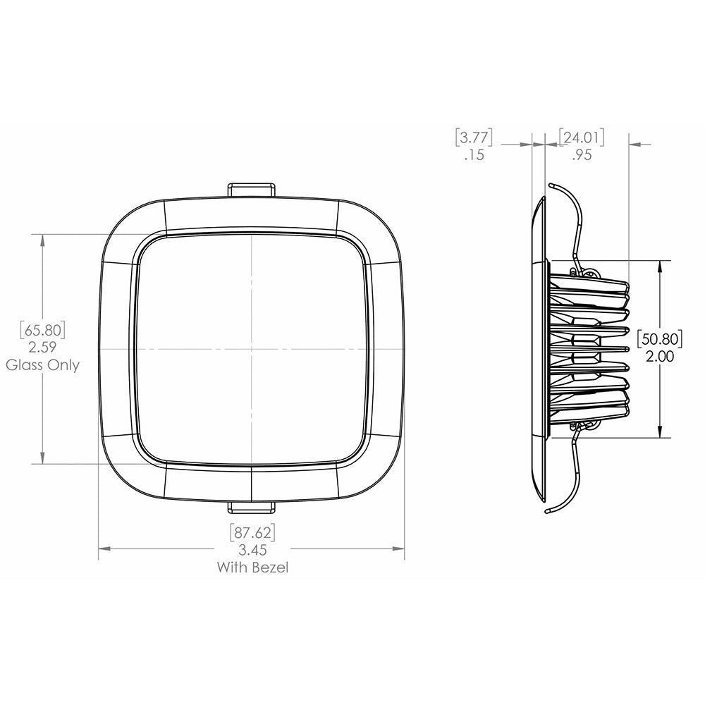 Lumitec Square Mirage Down Light - Warm White Dimming - Hi-CRI - Polished Bezel [116119] 3