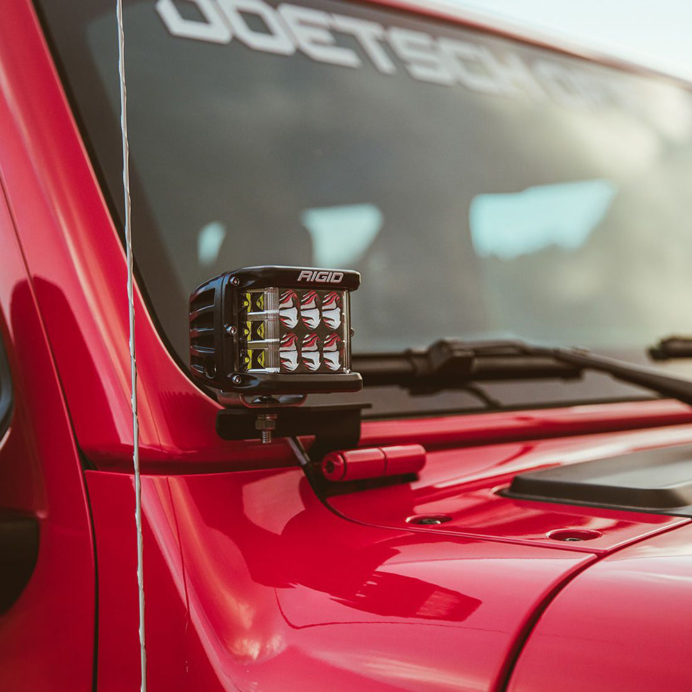 RIGID Industries 2018 Jeep Wrangler JL A-Pillar Mount f/2 D-Series, D-SS, SR-M or Ignite Lights [41659] 3