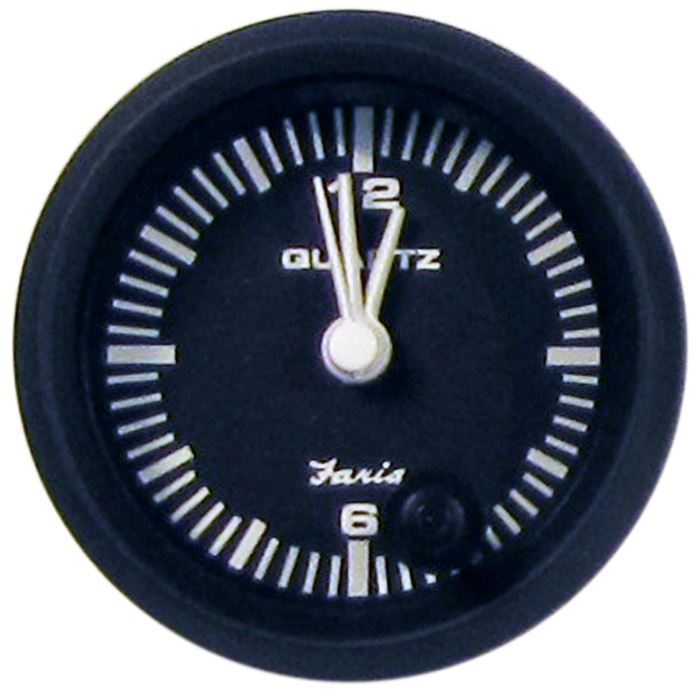 Faria Euro Black 2" Clock - Quartz (Analog) [12825]