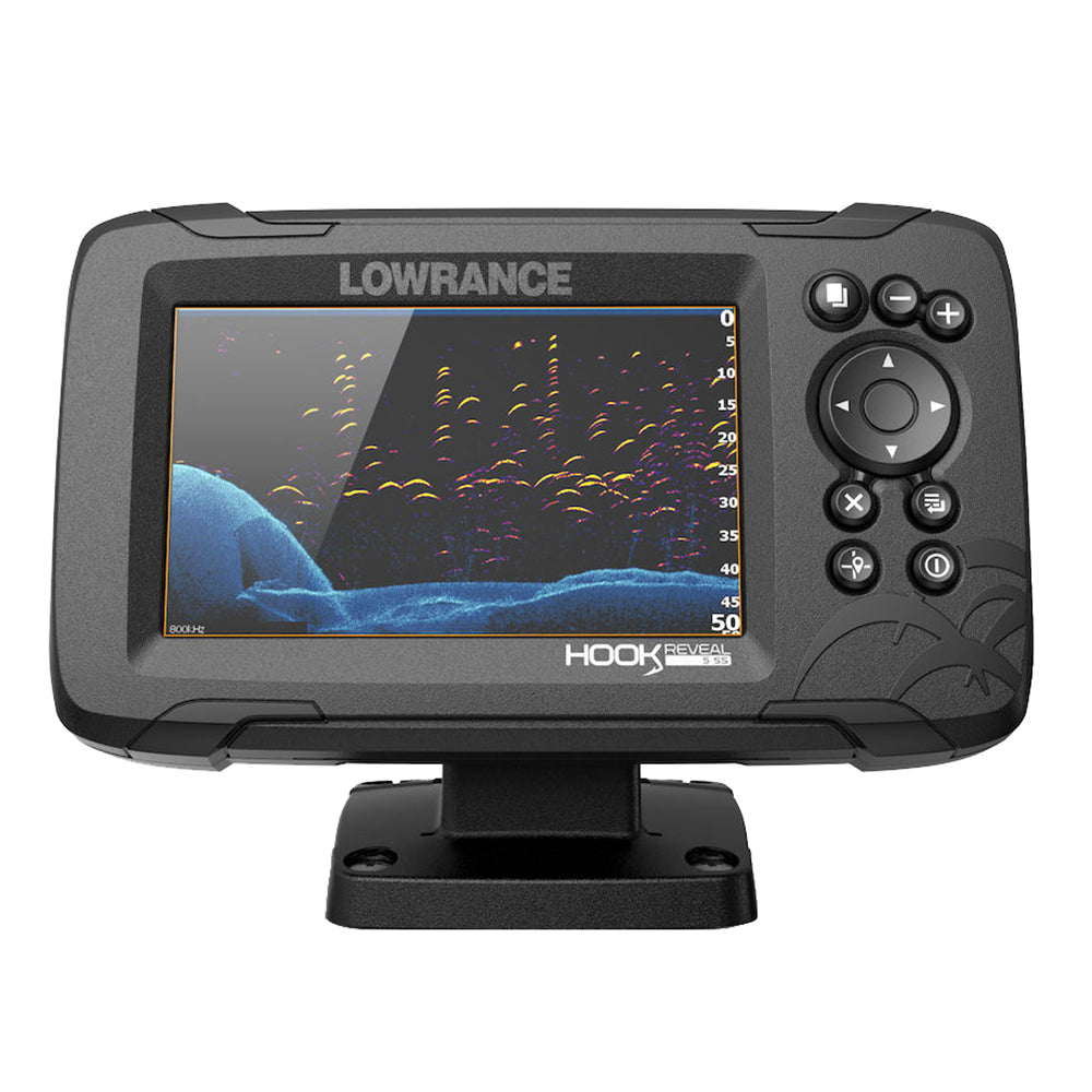 Lowrance HOOK Reveal 5 Chartplotter/Fishfinder w/SplitShot Transom Mount Transducer  US Inland Charts [000-15500-001]